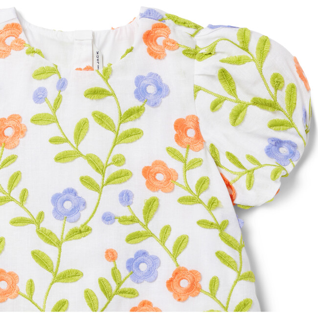 Embroidered Floral Jacquard Dress - Dresses - 2
