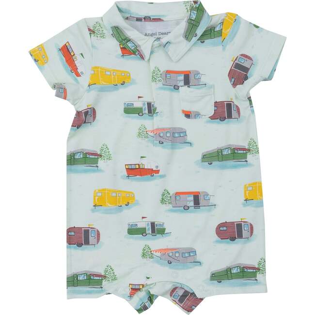Vintage Campers Polo Shortie, Green