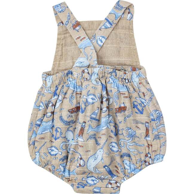 Nautical Notebook Retro Sunsuit, Gray - Rompers - 2