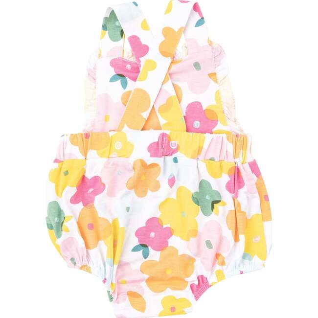 Paper Floral Ruffle  Bubble, Multi - Rompers - 4