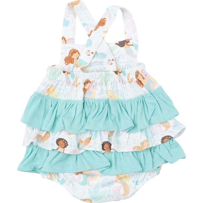 Magical Mermaids Ruffle Sunsuit, White - Rompers - 2