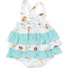 Magical Mermaids Ruffle Sunsuit, White - Rompers - 2