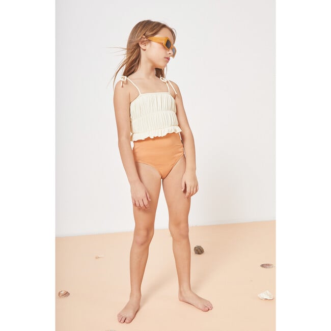 Julieta Block Color Swimsuit, Ecru & Peach - One Pieces - 3