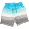 Kids Gradient Shorts, Turq/white/coal - Shorts - 1 - thumbnail