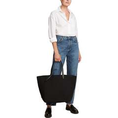 Women's Jetsetter Large Handwoven Tote, Onyx - OS - Naghedi