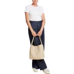 Women's Nomad Medium Handwoven Hobo, Ecru - OS - NAGHEDI
