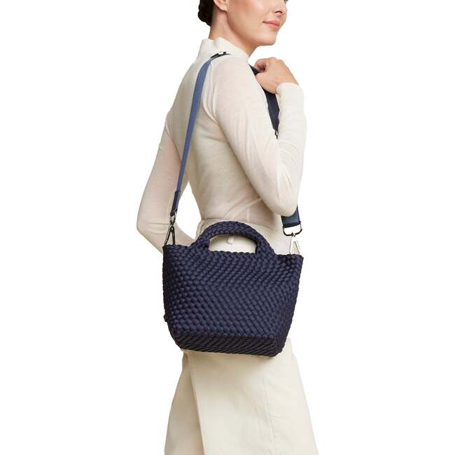 Women's St Barths Small Tote, Ink Blue - Bags - 4