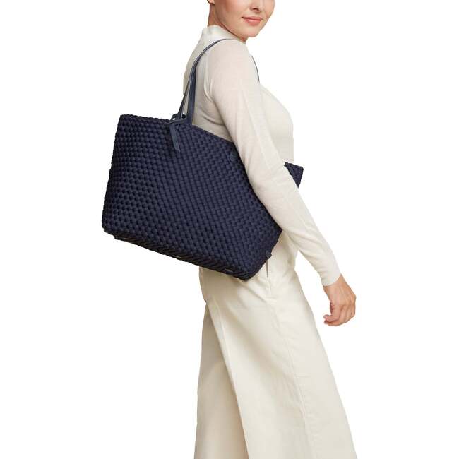 Women's Jetsetter Small Handwoven Tote, Ink Blue - OS - Bags - 3