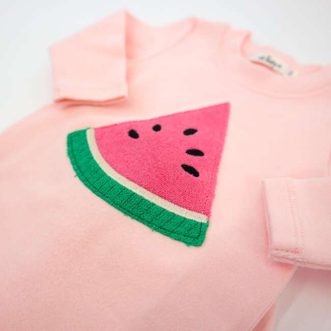 Watermelon Terry Applique Two Piece Set, Pale Pink - Mixed Apparel Set - 3