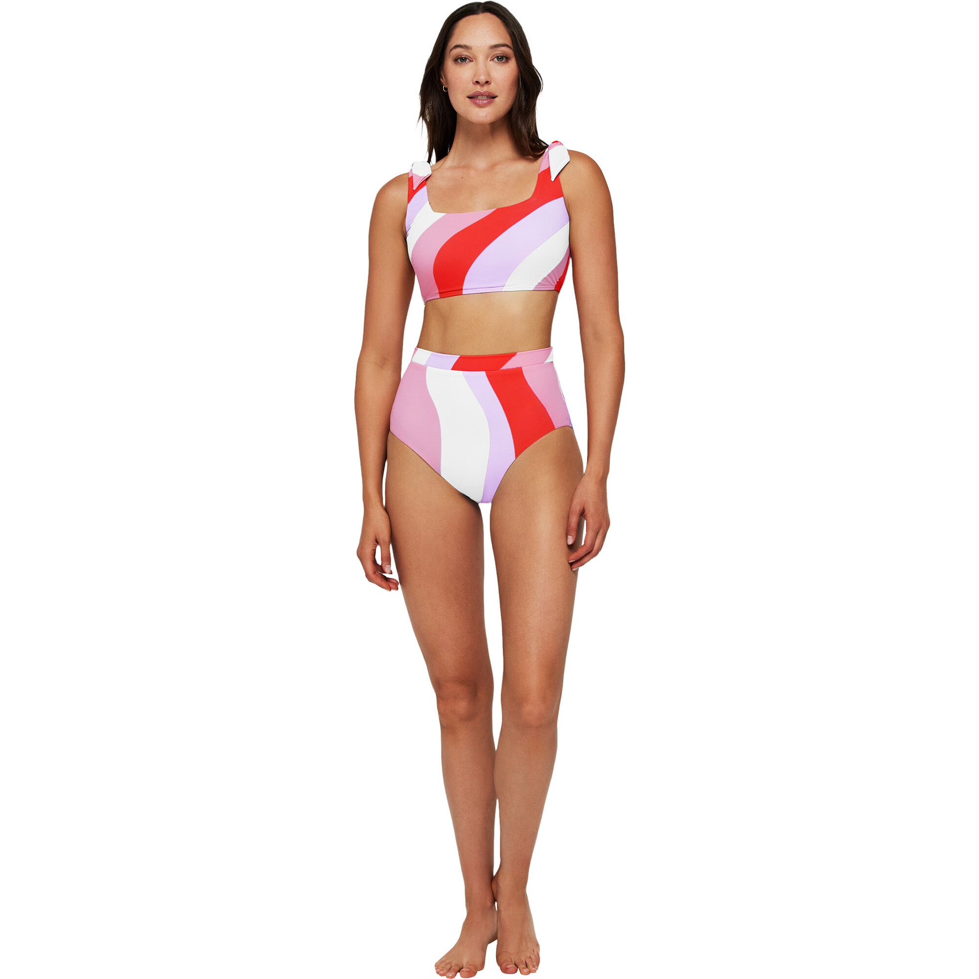 Women's Lauren Two-Piece Swimsuit Top, Pucci Stripe - One Pieces - 1