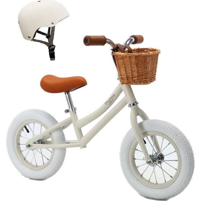 Bicycle BALANCE BIKE Ivory White + Helmet