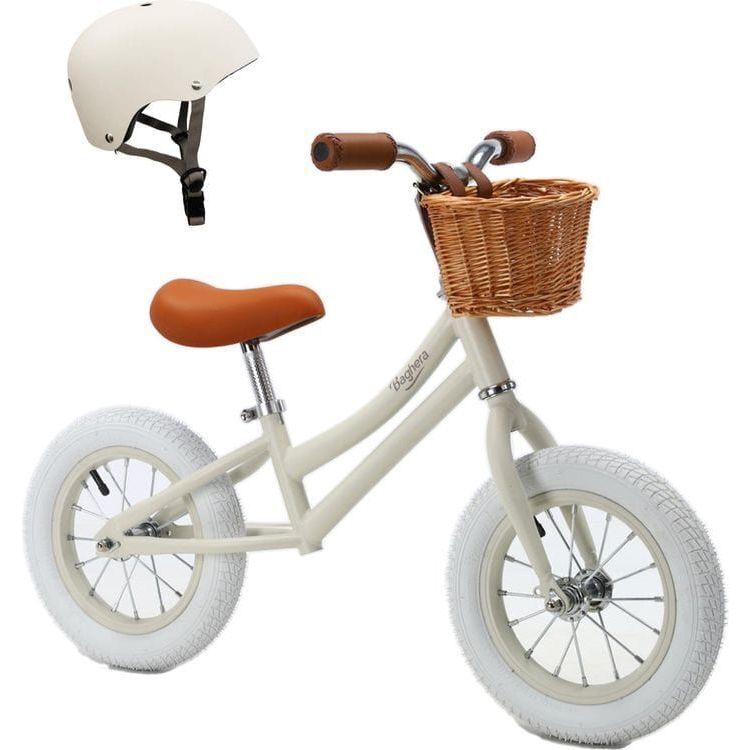 Bicycle BALANCE BIKE Ivory White + Helmet - Balance Bikes - 1