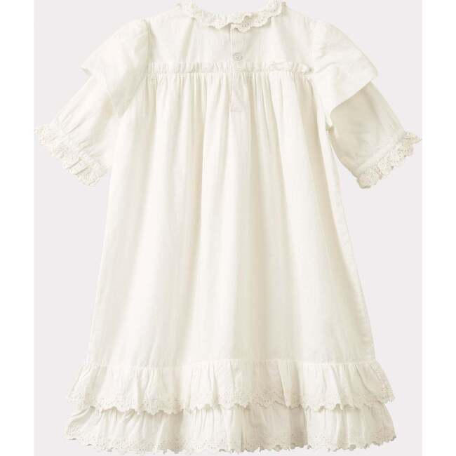 Valerie Anglaise Collar Ruffle Bodice Dress, White - Dresses - 2