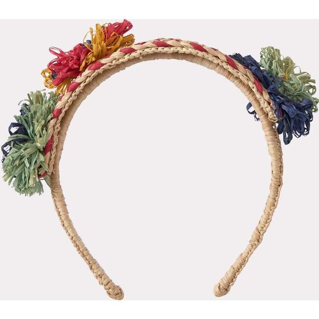 Raffia Rosette Head Band, Multicolors - Hair Accessories - 2