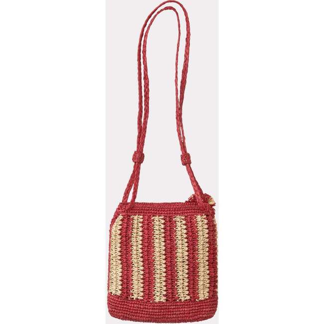 Raffia Crochet Floral Motif Bag, Fushia & Natural - Bags - 2