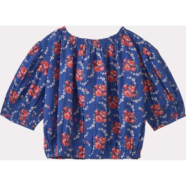 Queens Park Rose Posy Print Blouse, Blue - Blouses - 2