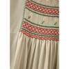 Moringa Embroidered Puff Sleeve Dress, Beige - Dresses - 3