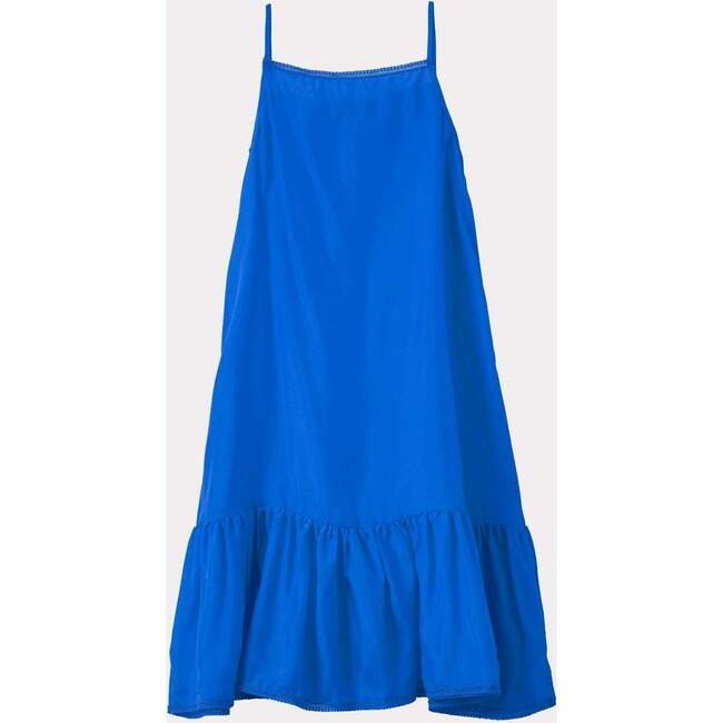 Grape Spaghetti Strap Drop Waist Slip Dress, Royal Blue