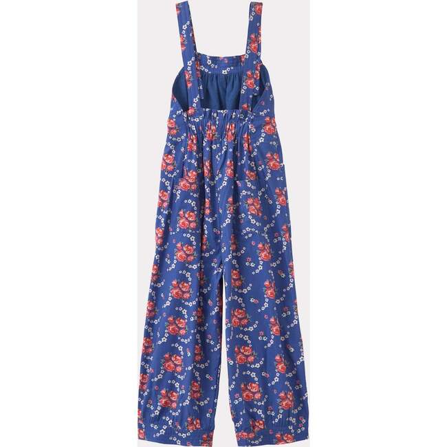 Gobi Rose Posy Print Dungaree, Blue - Jumpsuits - 2