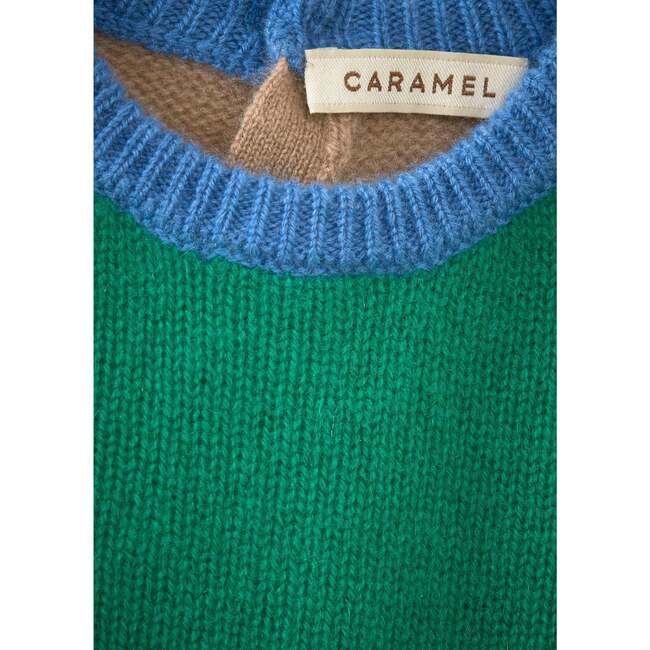 Fennel Contrast Trim Jumper, Green & Camel - Sweaters - 3