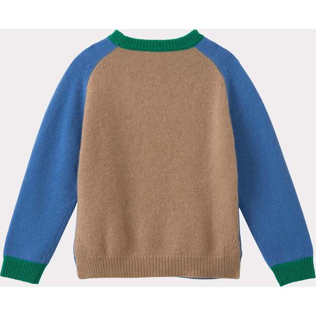 Fennel Contrast Trim Jumper, Blue & Camel - Sweaters - 2