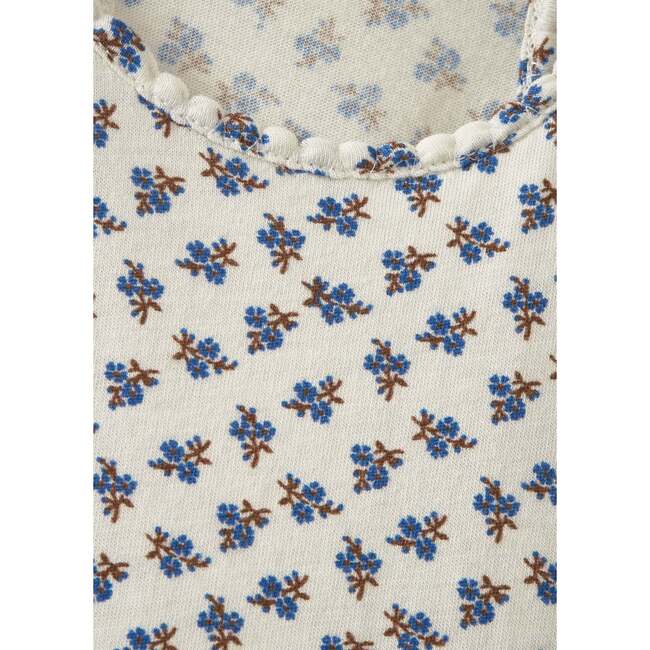 Cassia Disty Floral Print Scooped Hem A-Line Top, Ecru - Tank Tops - 3