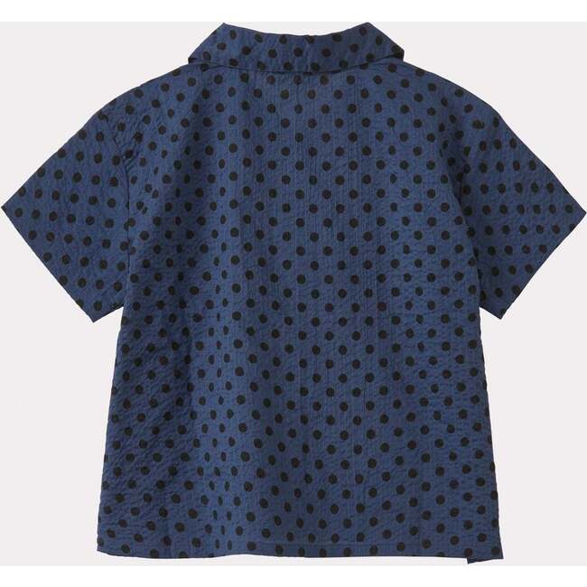 Bamboo Polka Dot Button-Down Shirt, Black - Shirts - 2