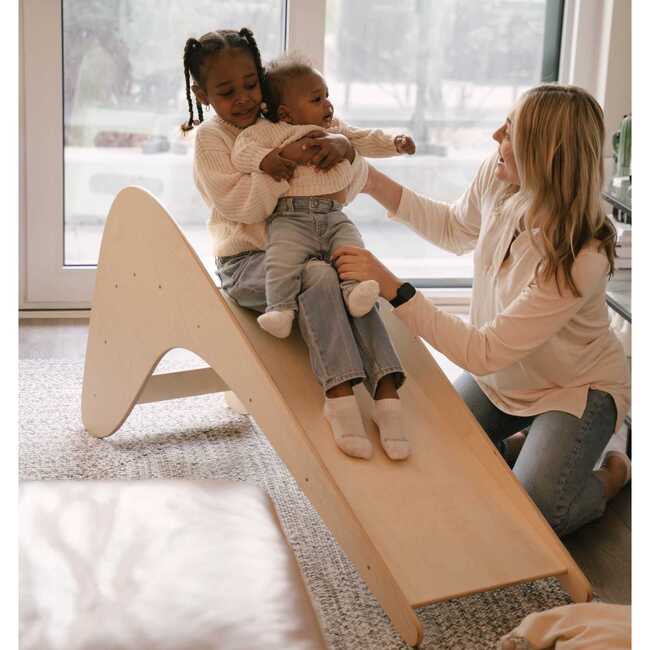 Toddler Wooden Slide Play Ramp, Natural - Developmental Toys - 7