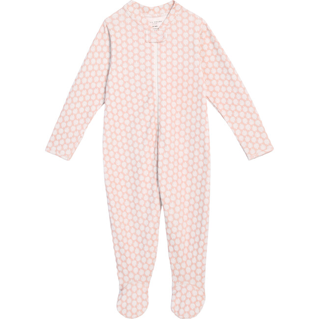 The Baroque Shells Print Onesie, Pale Coral