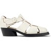 Women's Bonnie Leather Sandals, White Natural - Sandals - 3