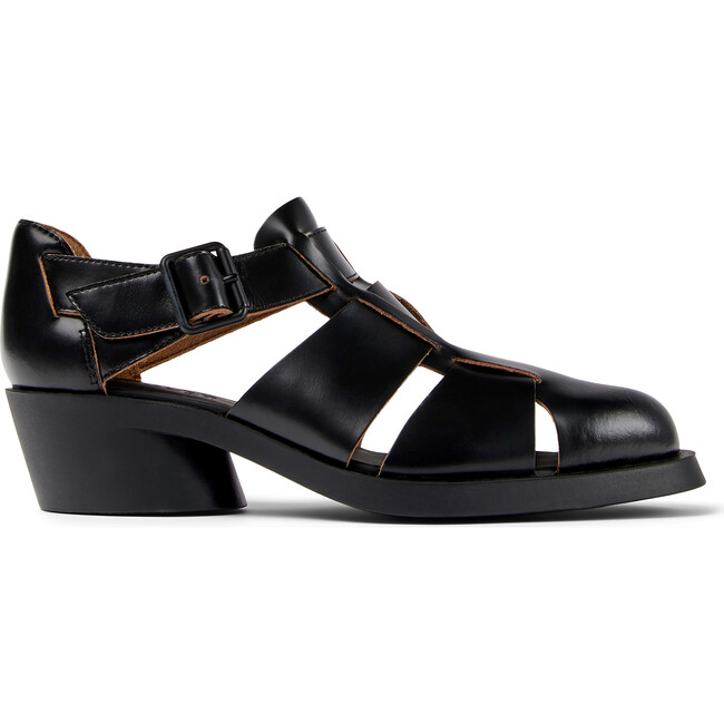 Women's Bonnie Leather Sandals, Black - Sandals - 3