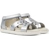 Miko Twins First Walker Sandals, Silver - Sandals - 1 - thumbnail