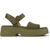 Oruga Calfskin Leather Flexible Sandals, Medium Green - Sandals - 3