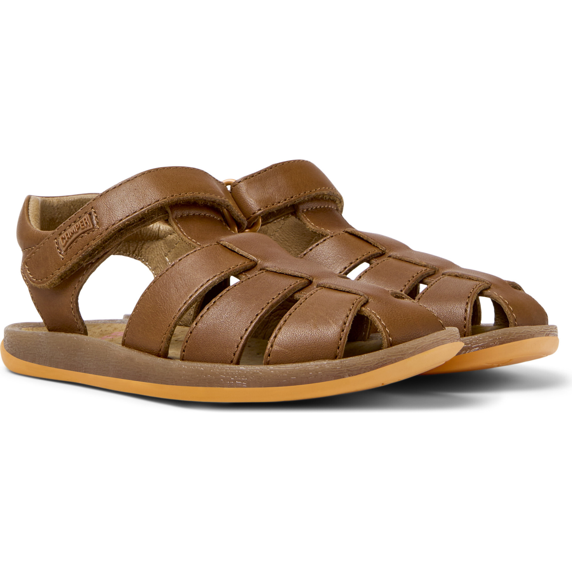 Bicho Leather Sandals, Medium Brown - Sandals - 1