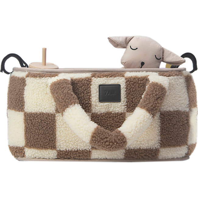 Stroller Organizer, Print Checker Tan - Stroller Accessories - 3