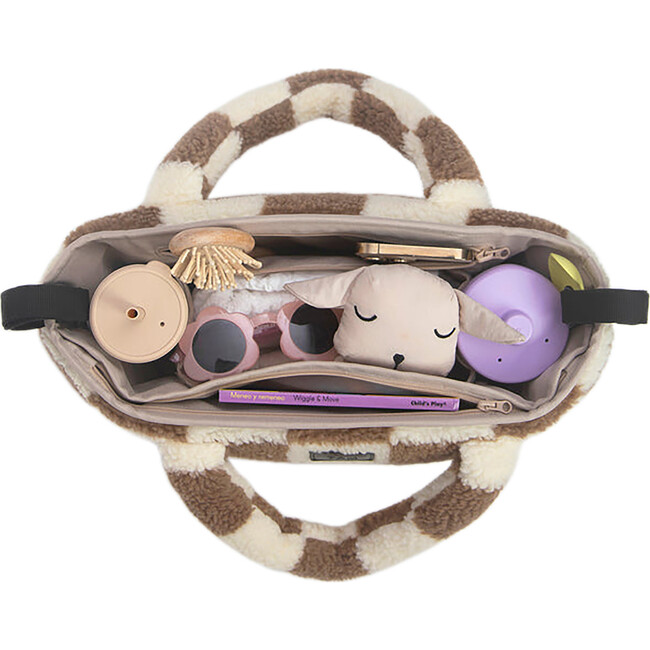 Stroller Organizer, Print Checker Tan - Stroller Accessories - 4