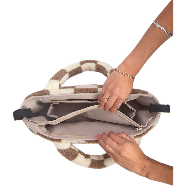 Stroller Organizer, Print Checker Tan - Stroller Accessories - 6