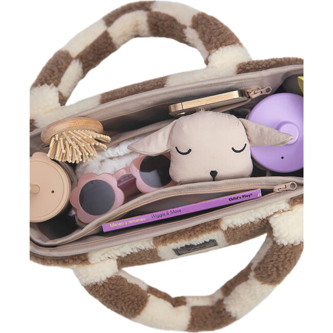 Stroller Organizer, Print Checker Tan - Stroller Accessories - 7