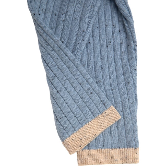 Ribbed Knit Retro Leggings, Lake Blue - Leggings - 3