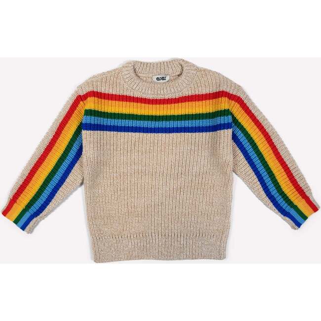 Rainbow Mini Sweater, Beige Multi