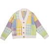 Patchwork Mini Cardigan, Lime & Multicolors - Cardigans - 1 - thumbnail