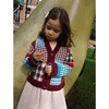 Patchwork Mini Cardigan, Burgundy & Multicolors - Cardigans - 2