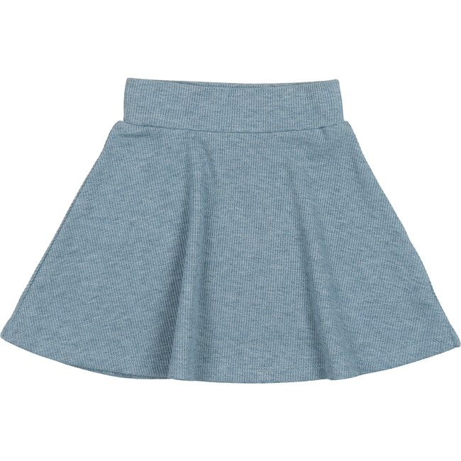 Soft Ribbed A-Line Short Skirt, Blue