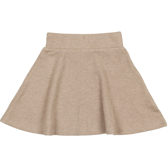 Soft Ribbed A-Line Short Skirt, Sand
