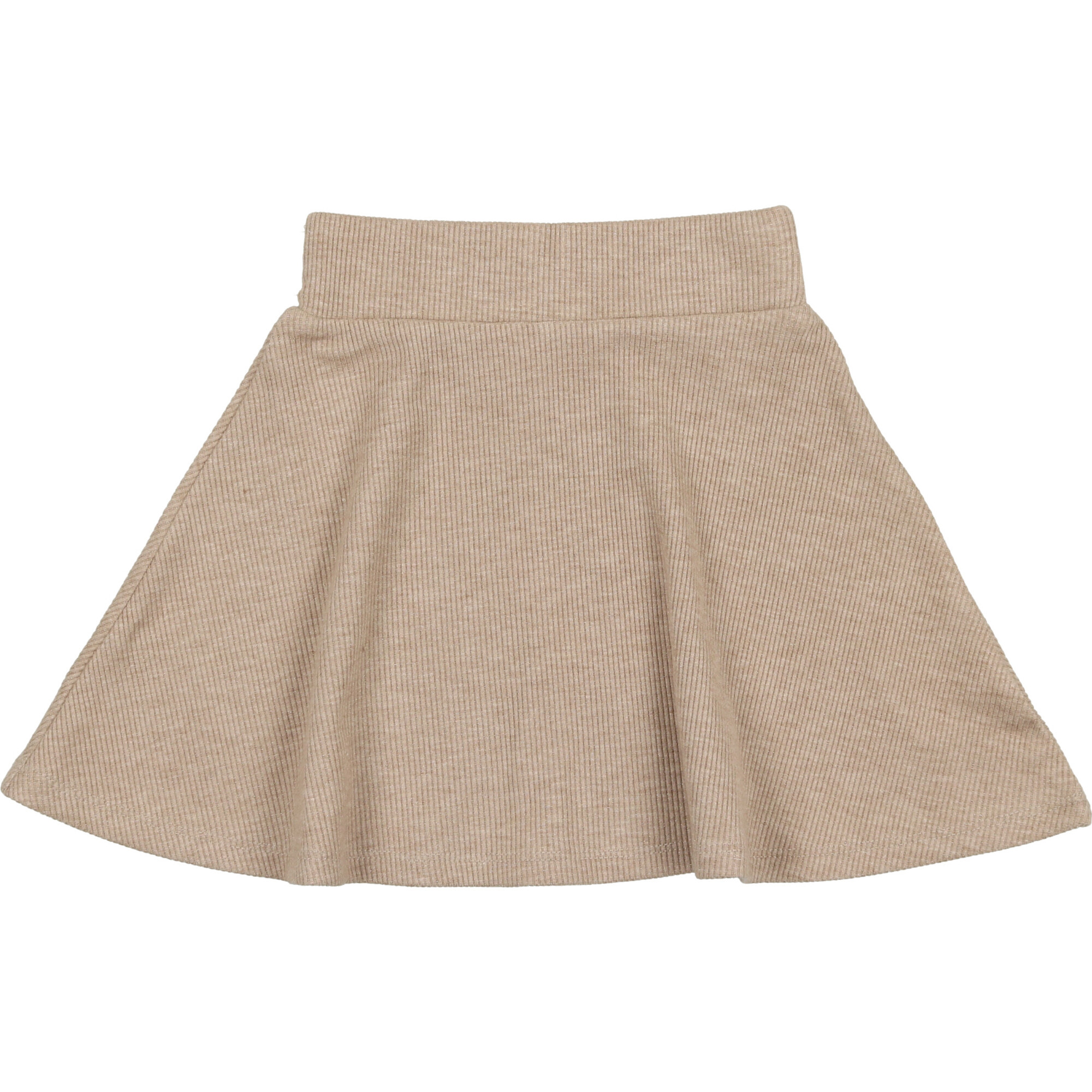 Soft Ribbed A-Line Short Skirt, Sand - Skirts - 1