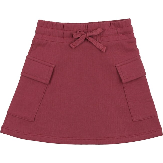 Rugby Stripe Pocket A-Line Short Skirt, Berry