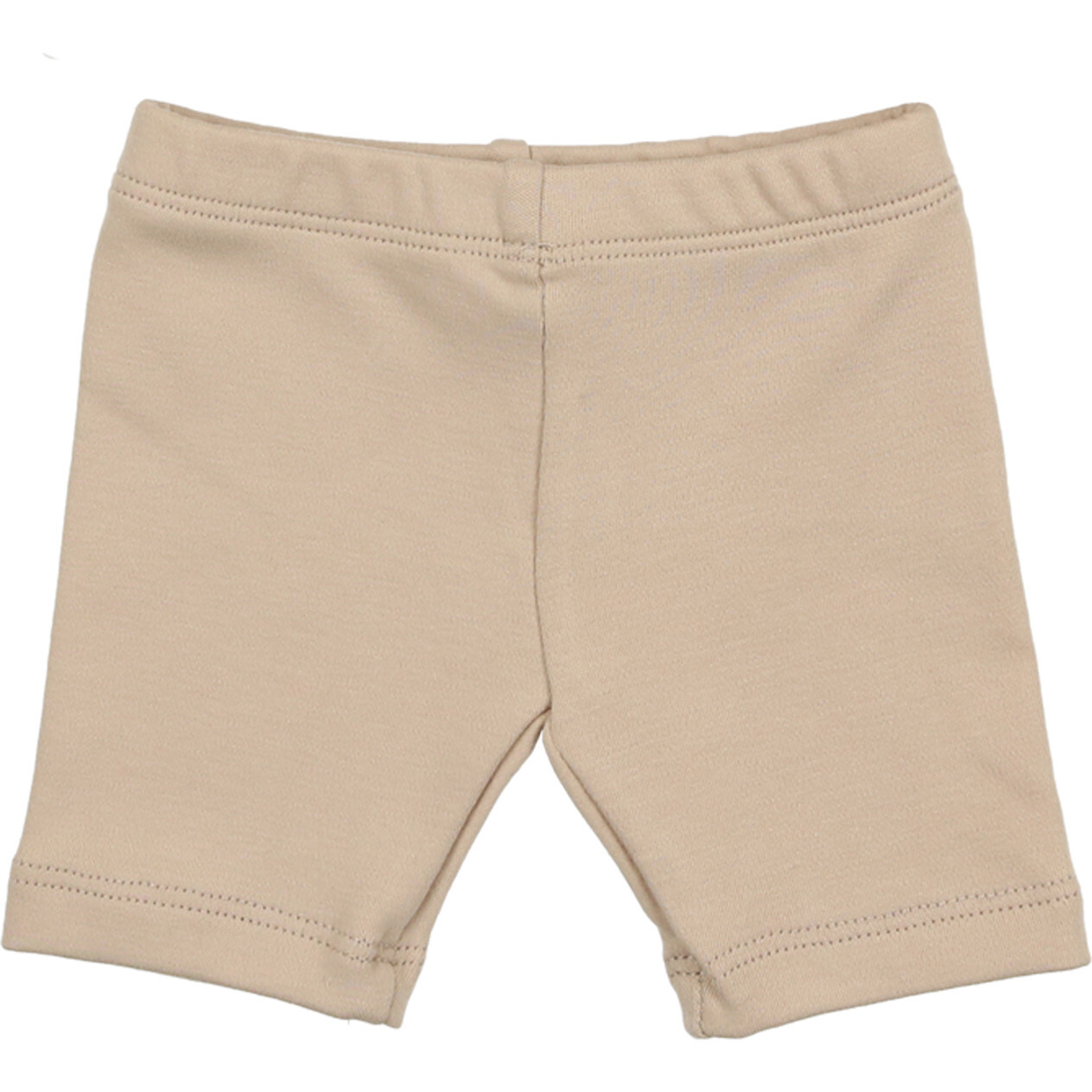 Horizontal Striped Short Leggings, Sand - Leggings - 1