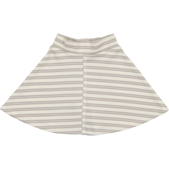 Horizontal Striped A-Line Short Skirt, Grey