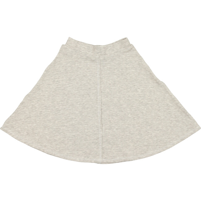 Cotton Cashmere A-Line Short Skirt, Heather White