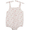 Girls Clip Dot Floral Romper, White - Onesies - 1 - thumbnail